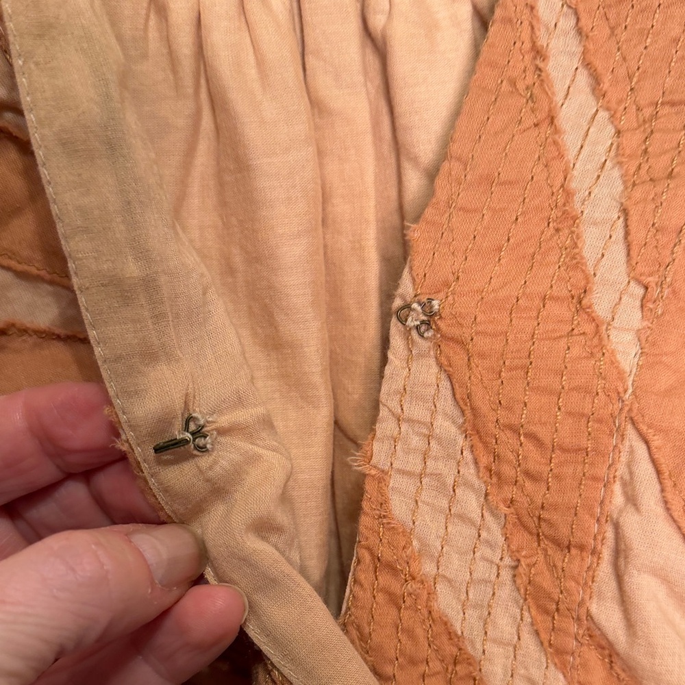 Anthropologie Peach and Cream Wrap Blouse - Picture 7 of 9